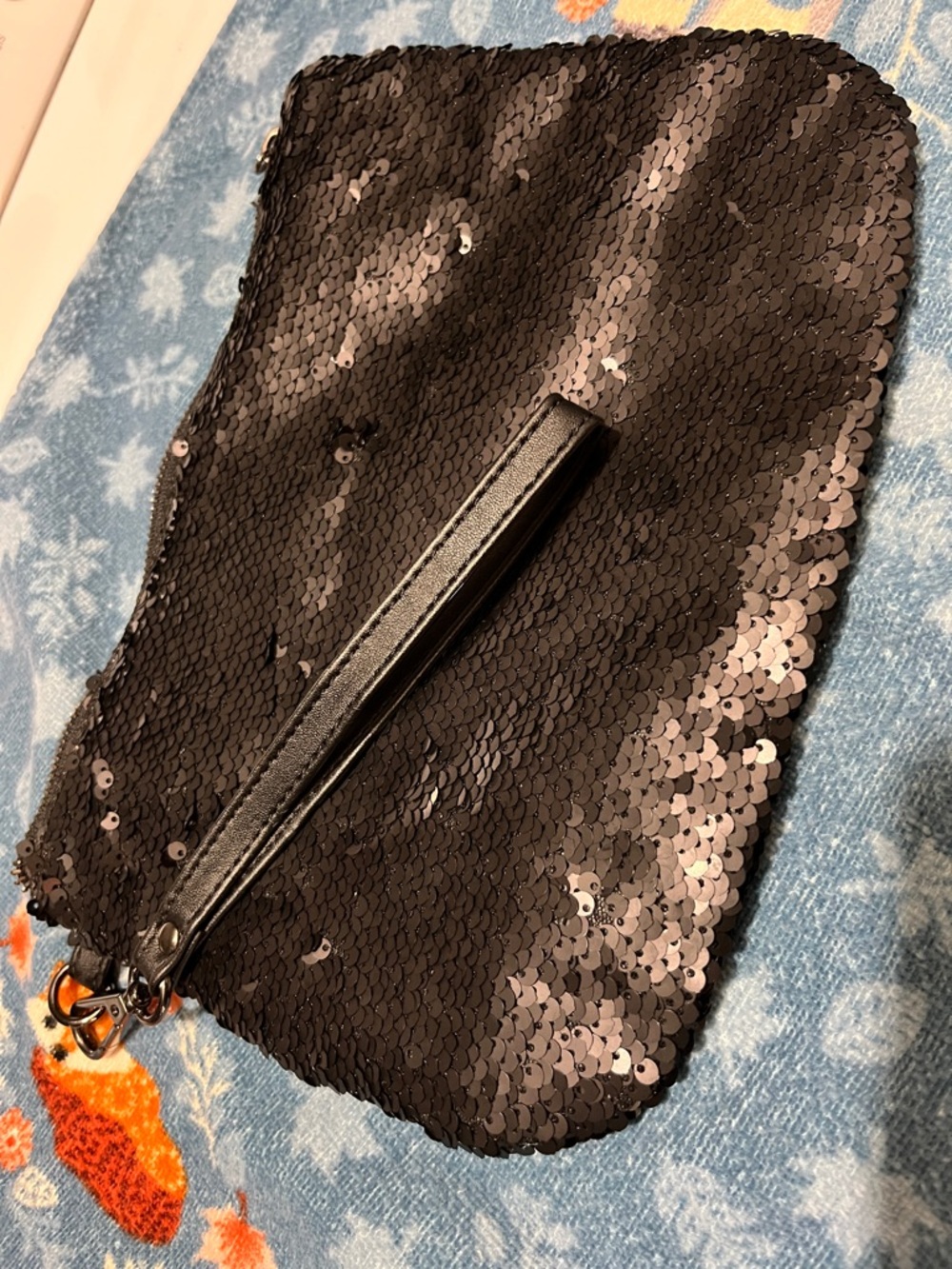 Merona Black Sequin Wristlet Clutch